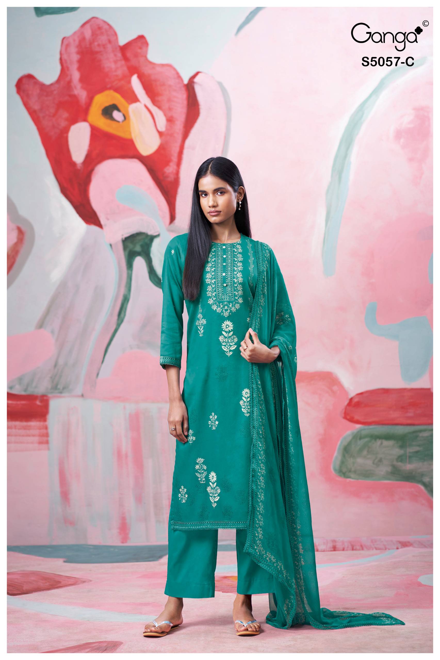 DEYRA 5057 SERIES BY GANGAFASHION Stylish Beautiful Colourful COTTON SATIN Dresses At Wholesale Price